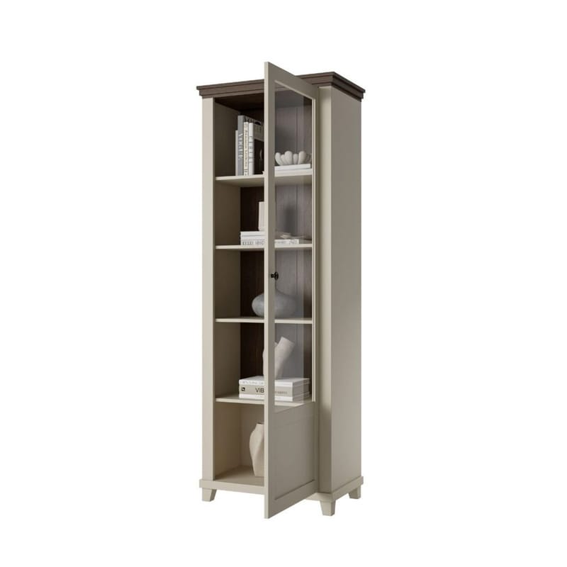 Vitrinskåp Evora 1 dörr höger - Ljus Beige - Förvaring - Skåp - Vitrinskåp