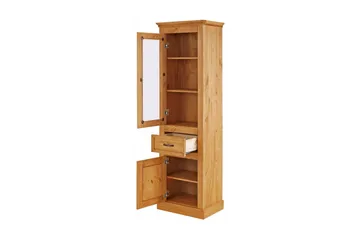 Jools Smalt Vitrinskåp 38 cm djup 55 cm bred 180 cm hög Trä - Brun - Förvaring - Skåp - Vitrinskåp