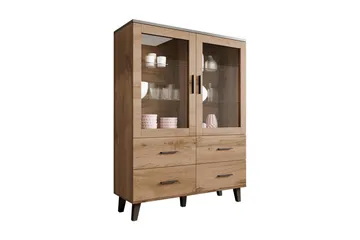 Kardos Vitrinskåp 45x120 cm - Natur/Svart - Förvaring - Skåp - Vitrinskåp