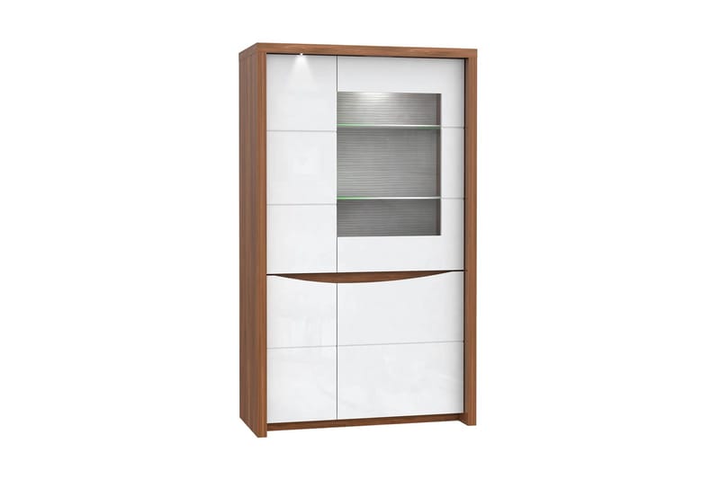 Keoisha Vitrinskåp 42 cm djup 94 cm bred 159 cm hög Trä, Brun/Vit