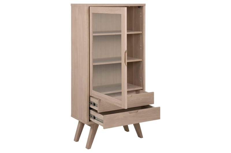 Kolinis Vitrinskåp 42 cm djup 72 cm bred 145 cm hög Trä - Vit - Förvaring - Skåp - Vitrinskåp
