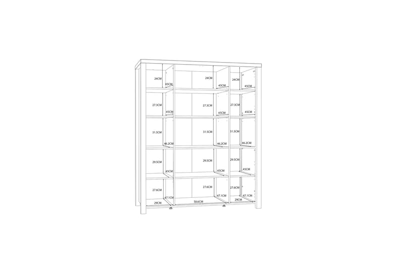 Konitsa Vitrinskåp 52,3 cm djup 130,2 cm bred 156,7 cm hög Trä Glas - Brun/Svart - Förvaring - Skåp - Vitrinskåp