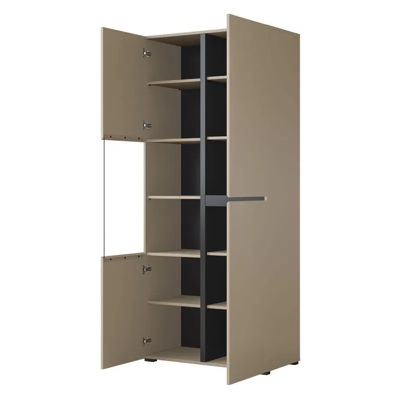 Vitrinskåp Kors 3 dörrar - Kongo - Svart - Förvaring - Skåp - Vitrinskåp