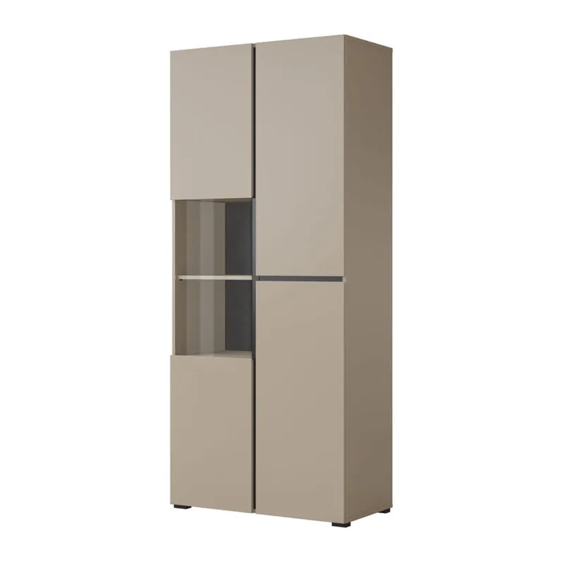 Vitrinskåp Kors 3 dörrar, Kongo - Svart