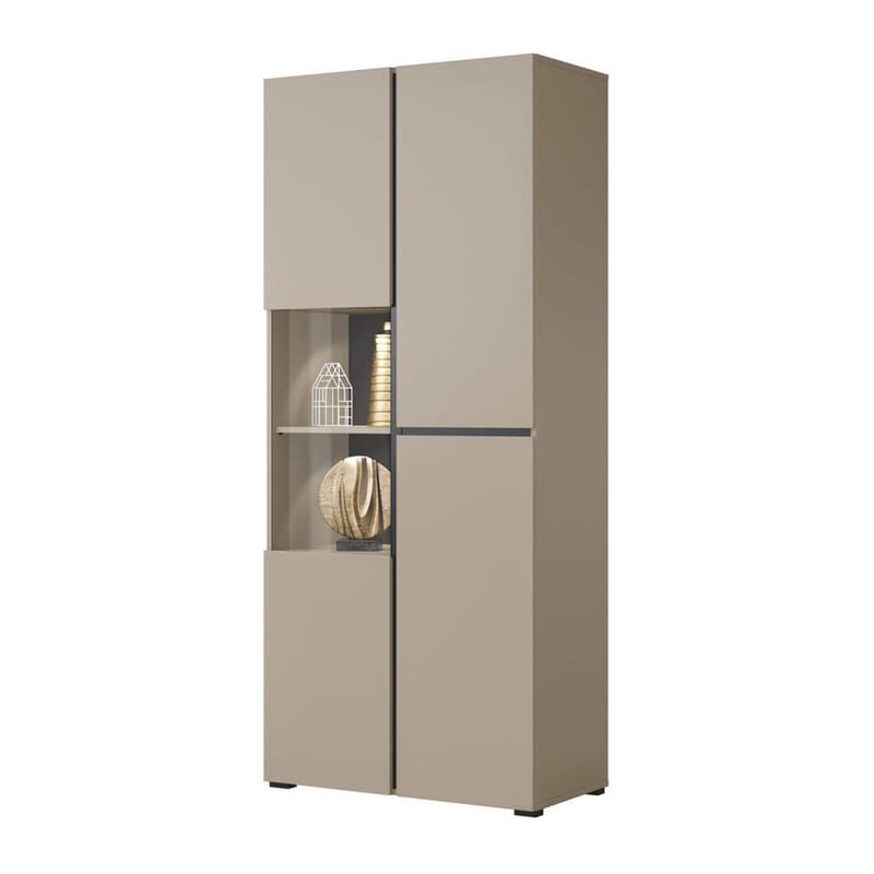 Vitrinskåp Kors 3 dörrar - Kongo - Svart - Förvaring - Skåp - Vitrinskåp