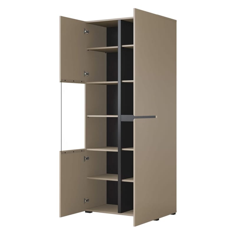 Vitrinskåp Kors 3 dörrar - Kongo - Svart - Förvaring - Skåp - Vitrinskåp