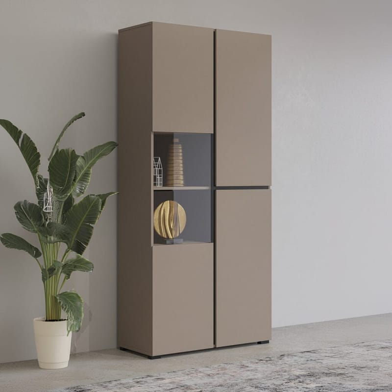 Vitrinskåp Kors 3 dörrar - Kongo - Svart - Förvaring - Skåp - Vitrinskåp