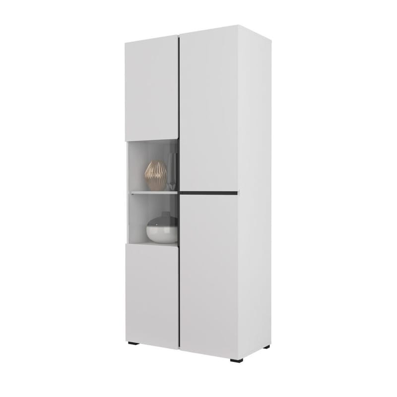 Vitrinskåp Kors 3 dörrar - Vit - Svart - Förvaring - Skåp - Vitrinskåp