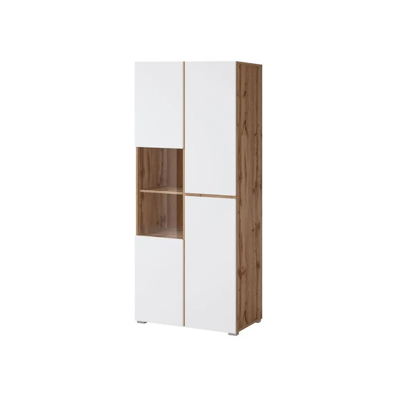 Vitrinskåp Kors 3 dörrar - Vit - Wotan Ek - Förvaring - Skåp - Vitrinskåp