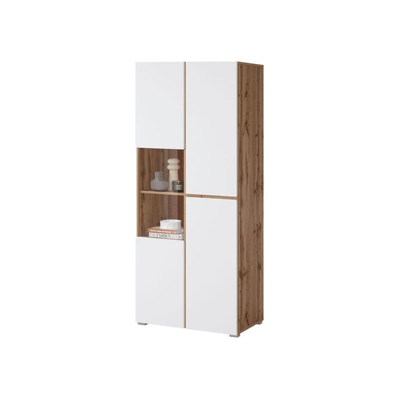 Vitrinskåp Kors 3 dörrar - Vit - Wotan Ek - Förvaring - Skåp - Vitrinskåp
