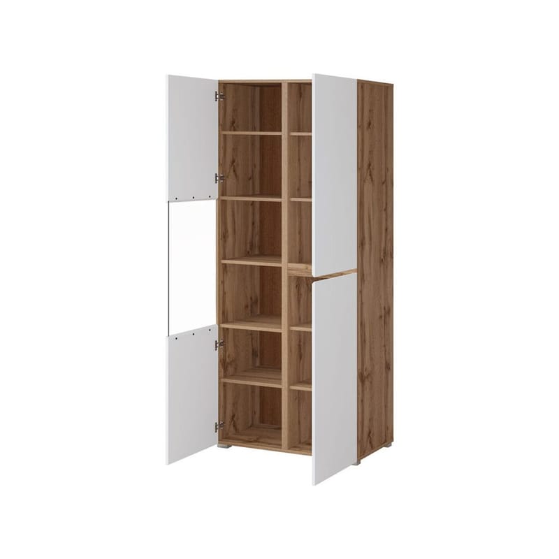 Vitrinskåp Kors 3 dörrar - Vit - Wotan Ek - Förvaring - Skåp - Vitrinskåp