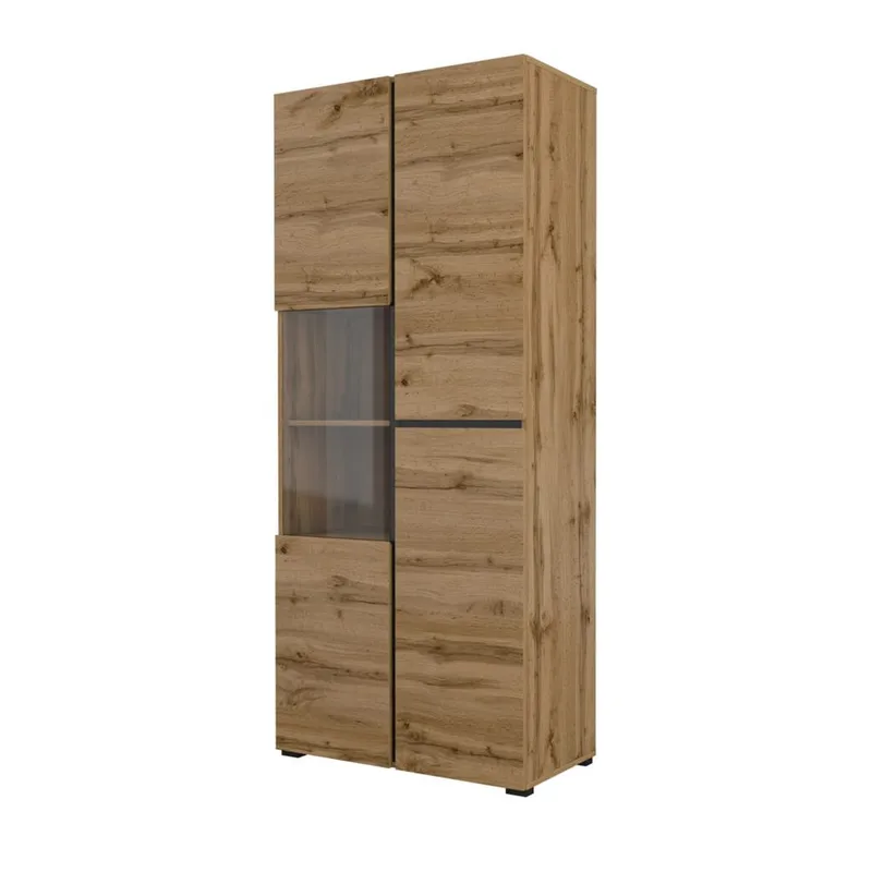 Vitrinskåp Kors 3 dörrar - Wotan Ek - Svart - Förvaring - Skåp - Vitrinskåp