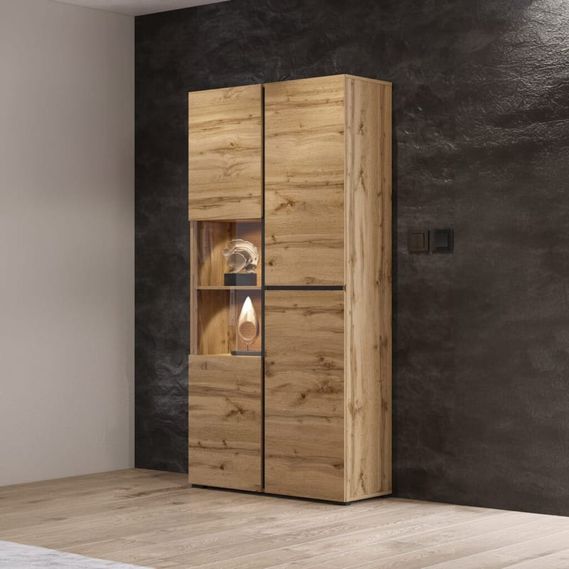 Vitrinskåp Kors 3 dörrar - Wotan Ek - Svart - Förvaring - Skåp - Vitrinskåp