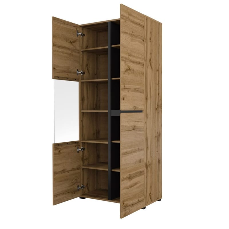 Vitrinskåp Kors 3 dörrar - Wotan Ek - Svart - Förvaring - Skåp - Vitrinskåp