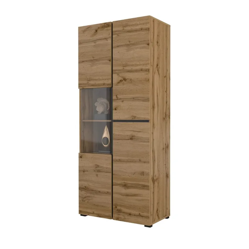 Vitrinskåp Kors 3 dörrar - Wotan Ek - Svart - Förvaring - Skåp - Vitrinskåp