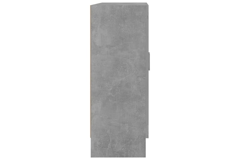 Lågt Vitrinskåp 30,5 cm djup 82,5 cm bred 80 cm hög Ljust Trä - Grå - Förvaring - Skåp - Vitrinskåp