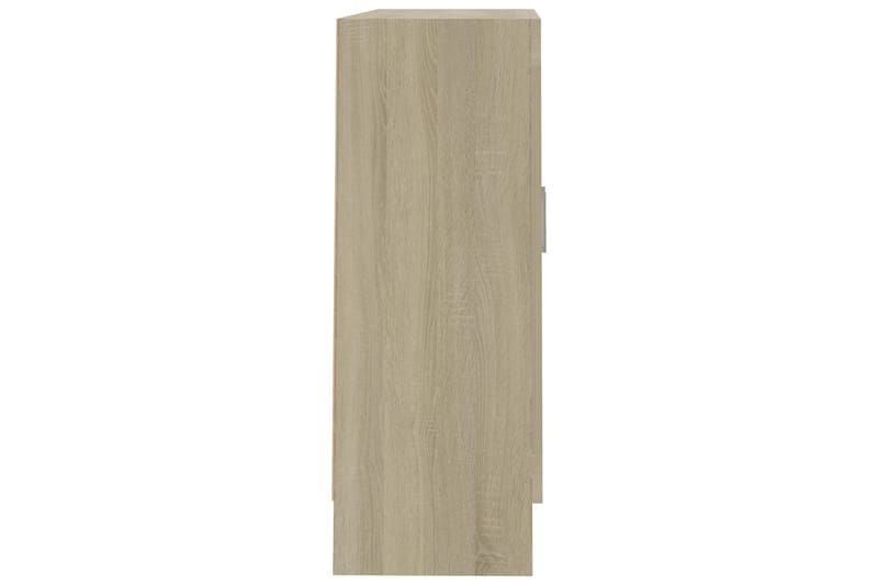 Lågt Vitrinskåp 30,5 cm djup 82,5 cm bred 80 cm hög Trä - Brun - Förvaring - Skåp - Vitrinskåp