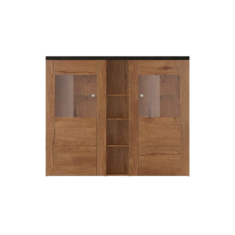 Vitrinskåp Larona 2 dörrar - Lefkas ek - Förvaring - Skåp - Vitrinskåp