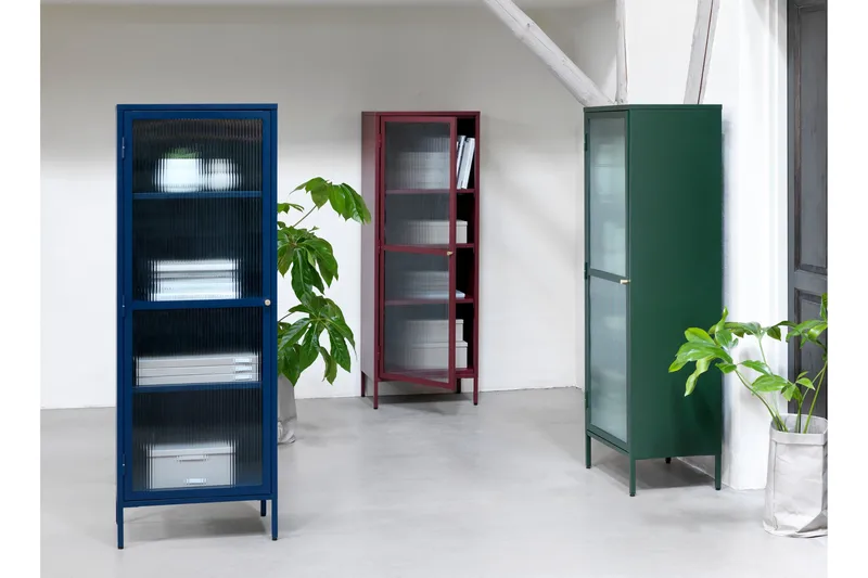 Lazarus Vitrinskåp 40,3 cm djup 111 cm bred 140 cm hög Trä - Grön - Förvaring - Skåp - Vitrinskåp