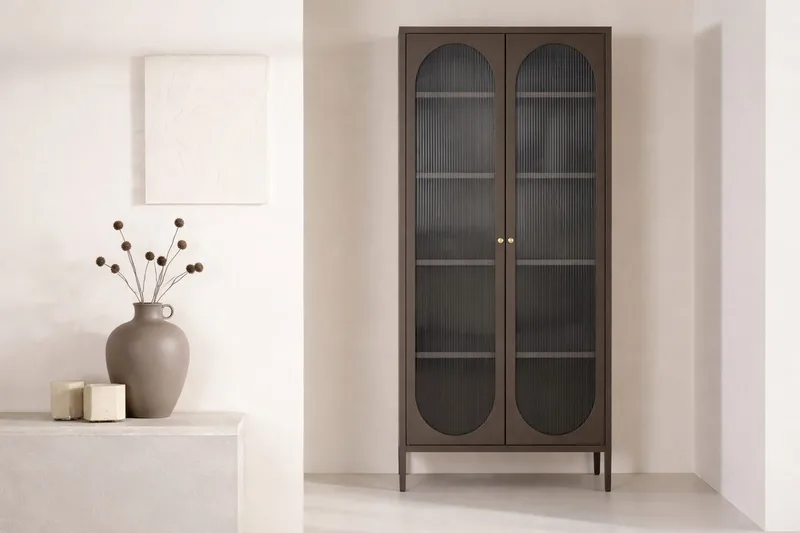 Vitrinskåp Lima 180 cm, Brun