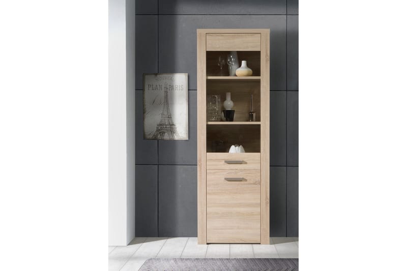 Loannia Vitrinskåp 41x67 cm - Brun - Förvaring - Skåp - Vitrinskåp