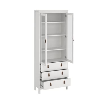 Vitrinskåp Madrid med 2 glasdörrar 3 lådor 78x199 cm - Förvaring - Skåp - Vitrinskåp