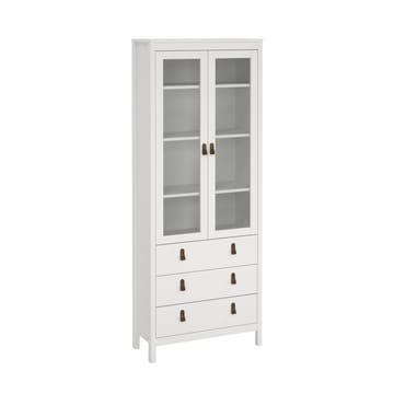 Vitrinskåp Madrid med 2 glasdörrar 3 lådor 78x199 cm - Förvaring - Skåp - Vitrinskåp
