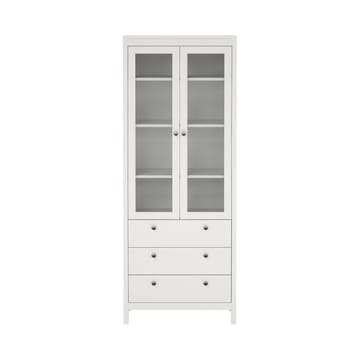 Vitrinskåp Madrid med 2 glasdörrar 3 lådor 78x199 cm - Förvaring - Skåp - Vitrinskåp