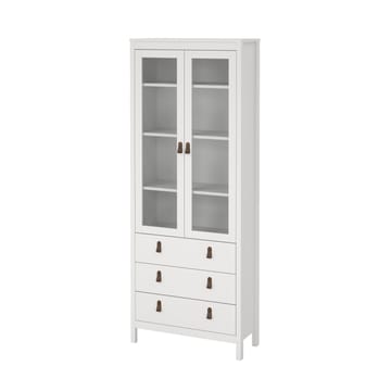Vitrinskåp Madrid med 2 glasdörrar 3 lådor 78x199 cm - Förvaring - Skåp - Vitrinskåp