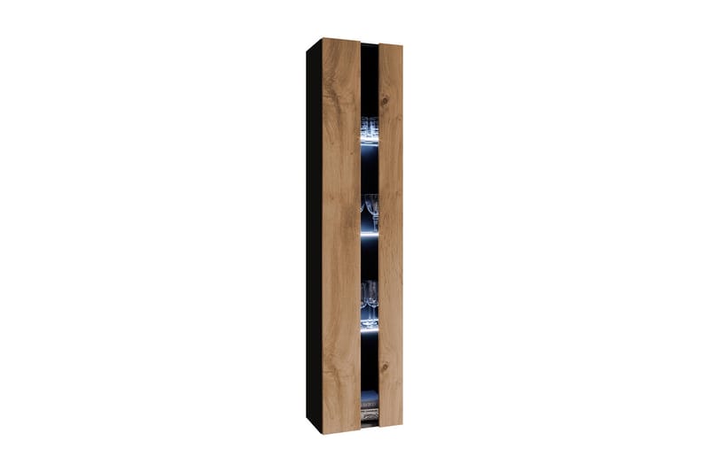 Narbonne Vitrinskåp 30x40 cm RGB LED - Natur/Svart - Förvaring - Skåp - Vitrinskåp