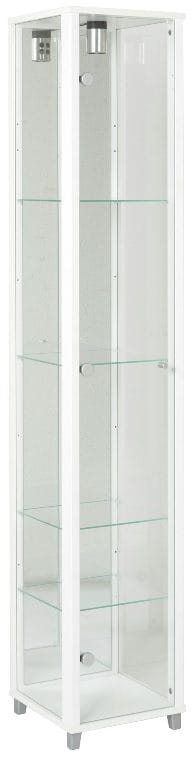 Vitrinskåp Optima med belysning 172 x 32 cm - Vit, vit