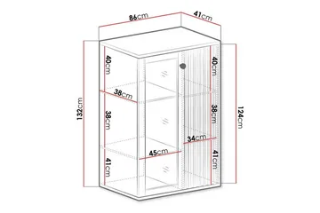 Rosehall Vitrinskåp 132 cm - Förvaring - Skåp - Vitrinskåp