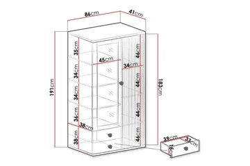 Rosehall Vitrinskåp 191 cm - Förvaring - Skåp - Vitrinskåp