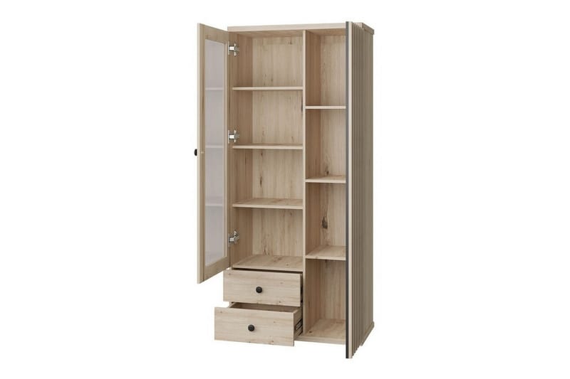 Rosehall Vitrinskåp 41 cm djup 86 cm djup 191 cm hög Trä Glas - Svart - Förvaring - Skåp - Vitrinskåp