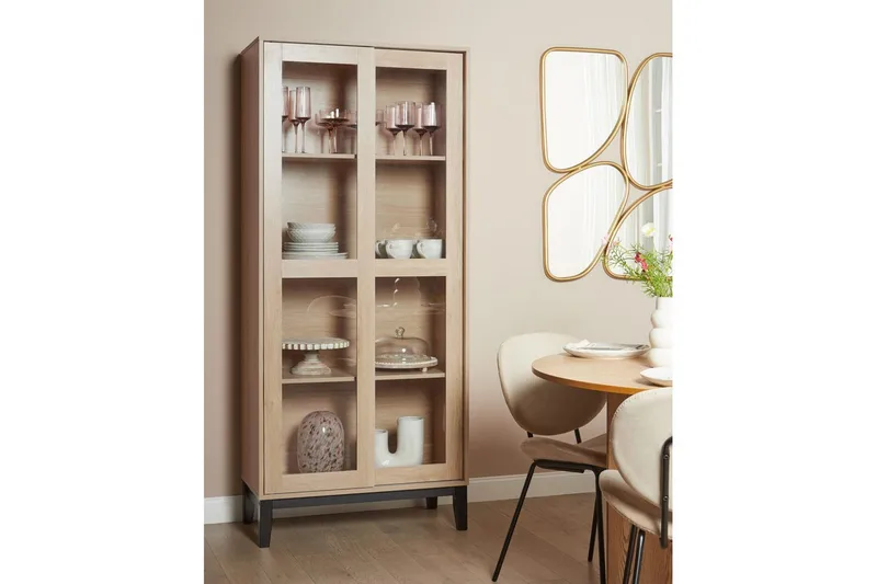 Vitrinskåp Rumson Ljus trä - Ljus trä - Förvaring - Skåp - Vitrinskåp