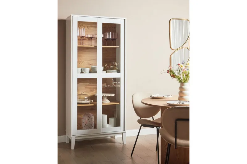 Vitrinskåp Rumson Vit - Vit - Förvaring - Skåp - Vitrinskåp