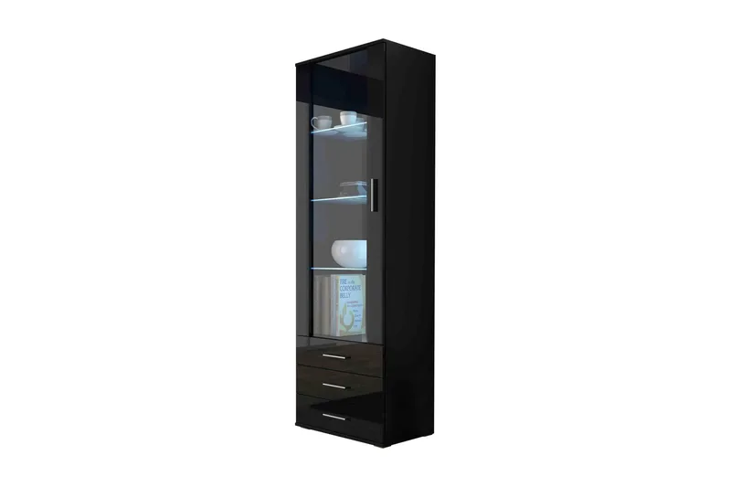 Soho Vitrinskåp 60x41x192 cm - Svart - Förvaring - Skåp - Vitrinskåp