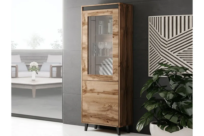 Strontian Vitrinskåp 183 cm Scandinavian Choice Anthracite - Förvaring - Skåp - Vitrinskåp