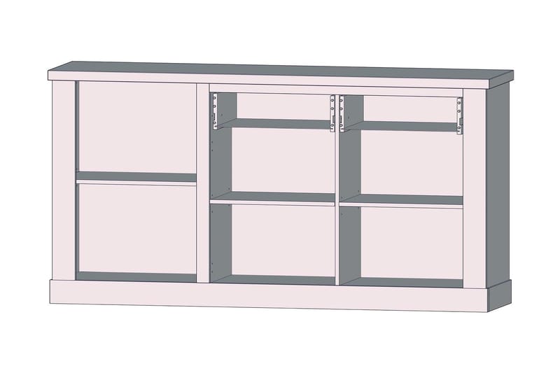 Talebi Låg Skänk 41 cm djup 172 cm bred 90 cm hög Trä - Brun/Vit - Förvaring - Skåp - Vitrinskåp