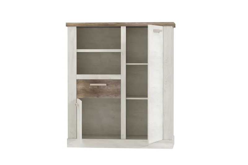 Talebi Skänk 41 cm djup 110 cm bred 128 cm hög Ljust Trä - Brun/Vit - Förvaring - Skåp - Vitrinskåp