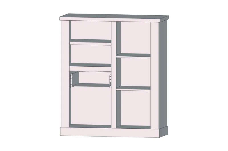 Talebi Skänk 41 cm djup 110 cm bred 128 cm hög Ljust Trä - Brun/Vit - Förvaring - Skåp - Vitrinskåp