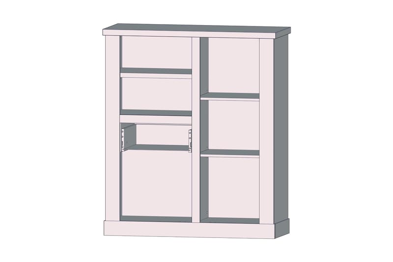 Talebi Skänk 41 cm djup 110 cm bred 128 cm hög Ljust Trä - Brun/Vit - Förvaring - Skåp - Vitrinskåp