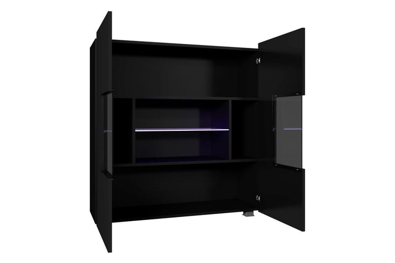 Tessan Vitrinskåp 100x35x107 cm - Svart/Vit - Förvaring - Skåp - Vitrinskåp