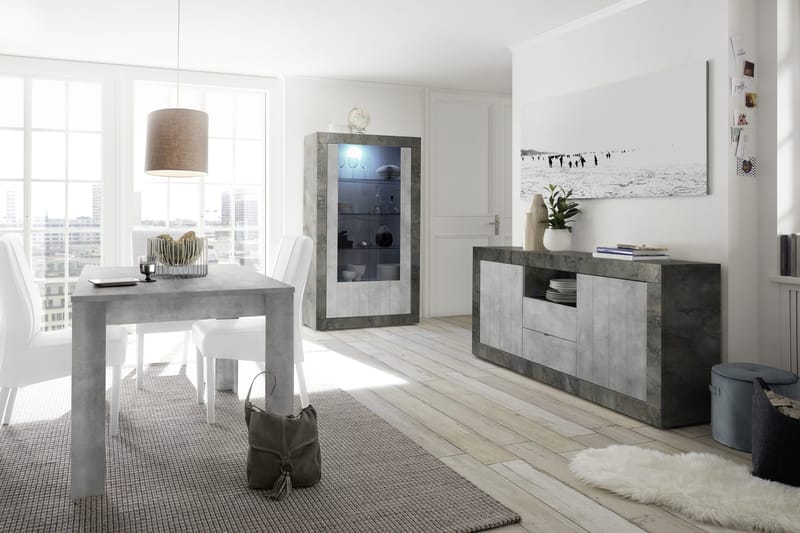 Urbino Vitrinskåp 110 cm - Grå - Förvaring - Skåp - Vitrinskåp