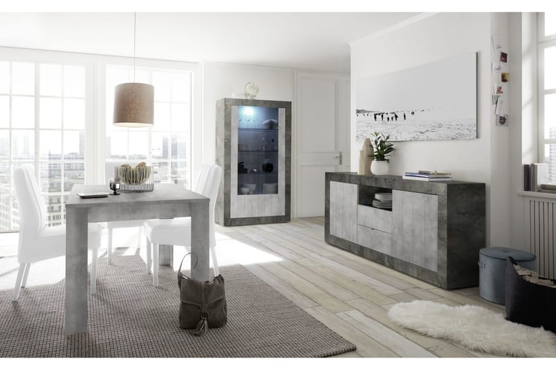 Urbino Vitrinskåp 110 cm - Grå - Förvaring - Skåp - Vitrinskåp