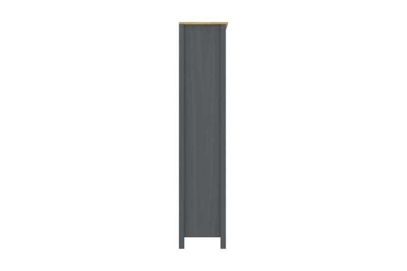 Vitrinskåp 37 cm djup 85 cm bred 170,5 cm hög Mörkt Trä - Grå - Förvaring - Skåp - Vitrinskåp