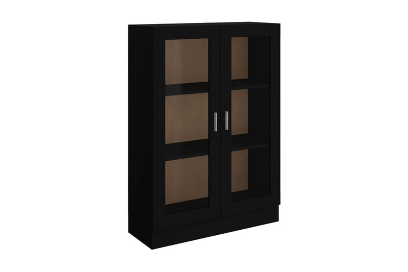 Vitrinskåp svart 82,5x30,5x115 cm spånskiva - Svart - Förvaring - Skåp - Vitrinskåp
