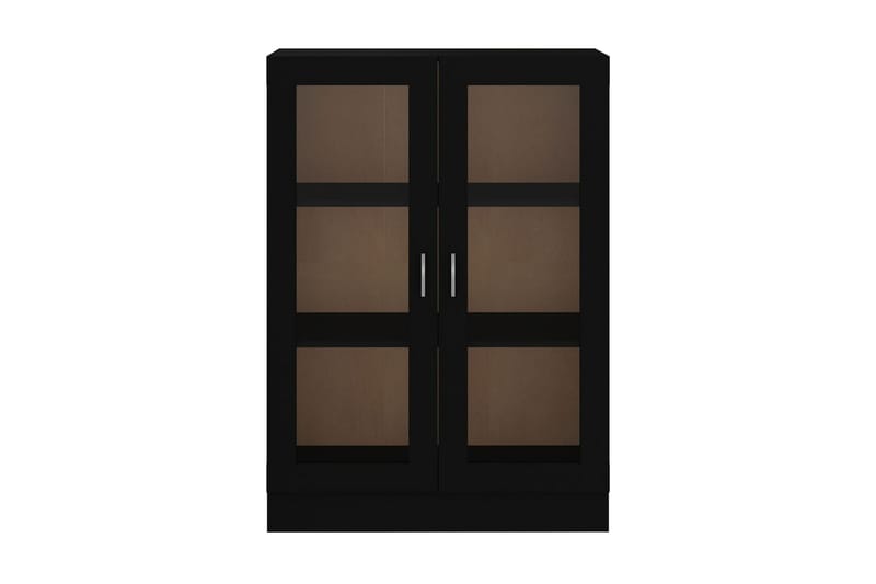 Vitrinskåp svart 82,5x30,5x115 cm spånskiva - Svart - Förvaring - Skåp - Vitrinskåp