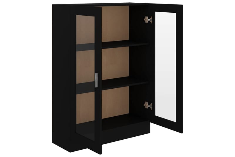 Vitrinskåp svart 82,5x30,5x115 cm spånskiva - Svart - Förvaring - Skåp - Vitrinskåp