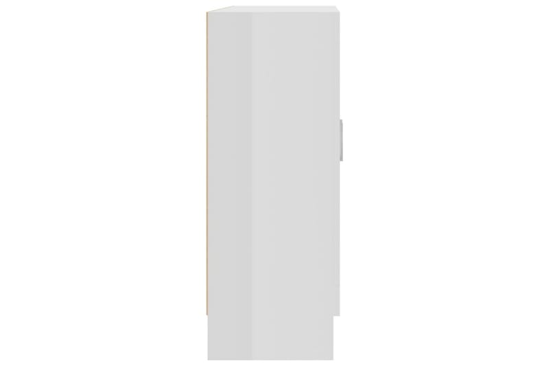 Vitrinskåp vit högglans 82,5x30,5x80 cm spånskiva - Vit - Vitrinskåp